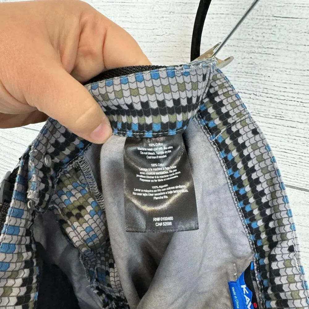Kavu Men's Gray Belted Geometric Outdoor Hiking Chilli Shorts Size XXL